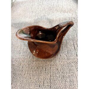 Vintage Pottery Canadian Art McMaster‎ Toronto Canada Green Brown Small Creamer